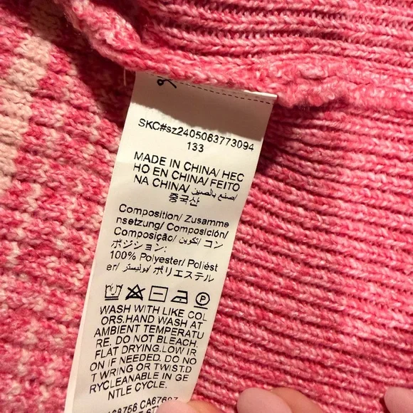 SHEIN Pink Textured Cardigan Sweater - Picture 3 of 5